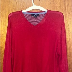 Foxcroft Red V-Neck Sweater
